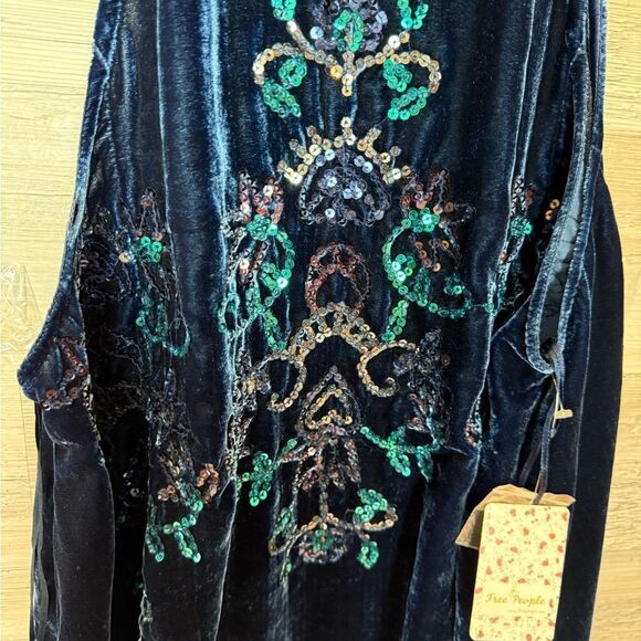 Free People Velvet Sequined Semi-Formal Dress - Picture 4 of 7